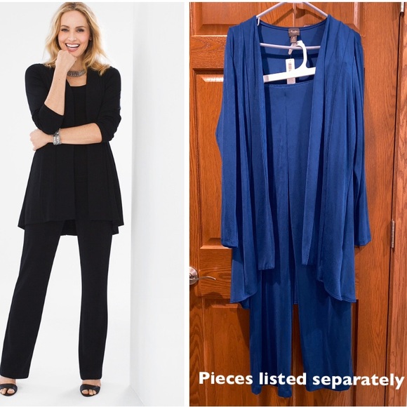 NWT Chico’s Travelers Size 3 Classic Pleat-Detail Cardigan in Royal Blue - Picture 3 of 7